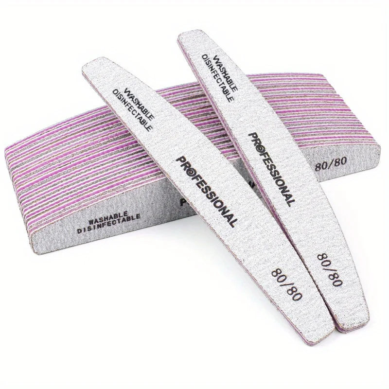3Pcs 5Pcs Double Sided Nail File Buffer 80 100 180 Grit Professional Nail Art Trimmer Tool Vue