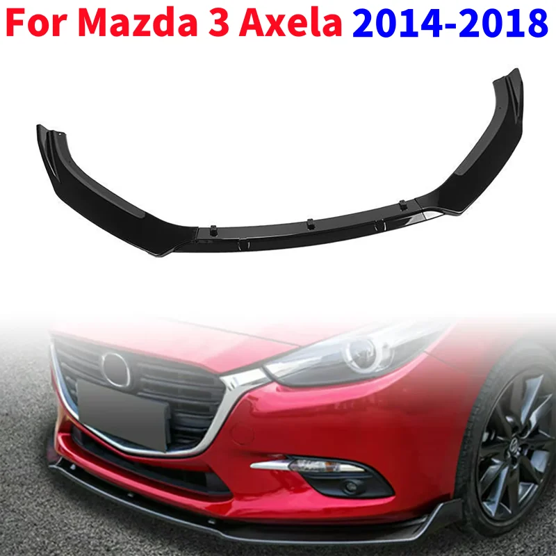 3Pcs/set Car Front Bumper Separator Bumper Lip Body Kit For Mazda 3 Axela 2014-2018 Vue Default Title