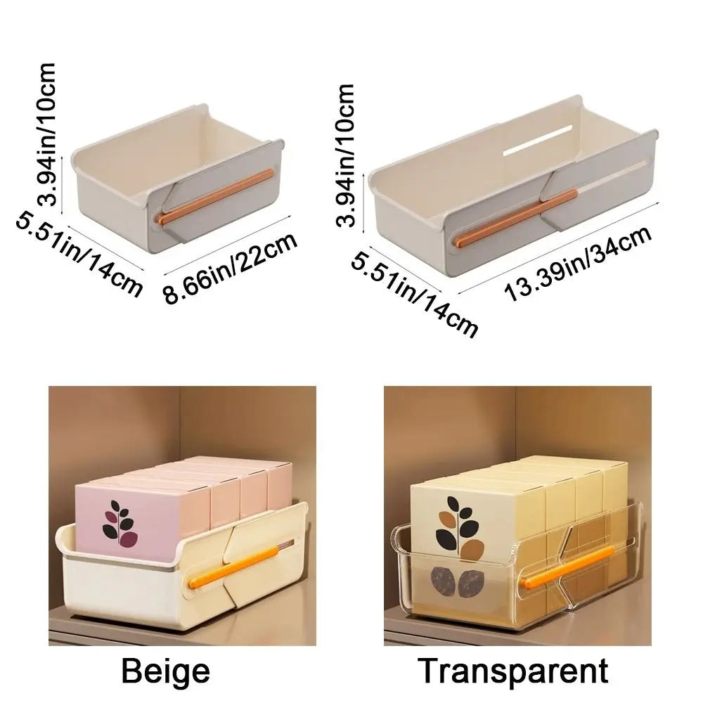 Plastic Retractable Drawer Organizer Right Angle Length Adjustable Extendable Storage Box Space Saving Large Capacity Vue