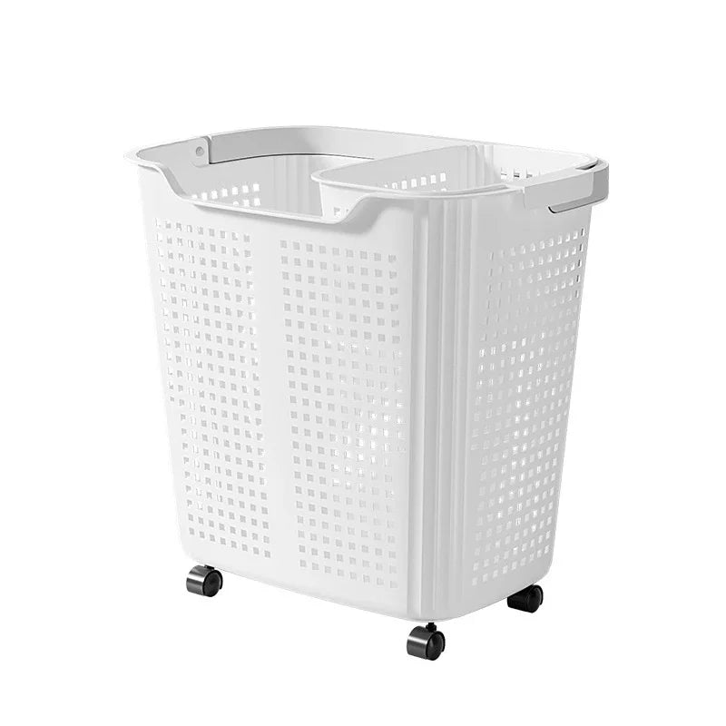 Laundry Hamper With Wheels And Lid Large Capacity Clothes Basket For Bathroom Storage Organizer For Family Kids Dorm Gift Vue