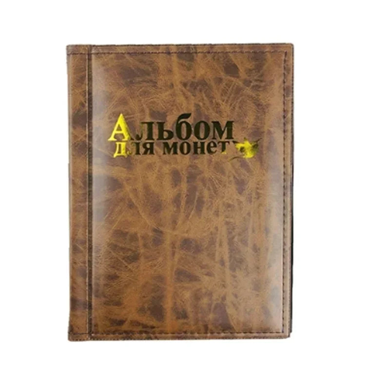 250Embedded Storage Binder Stamp Collector's Book Coin Collector's Book Stamp and Coin Storage Book Peaceful Dove Double Russian Vue light brown