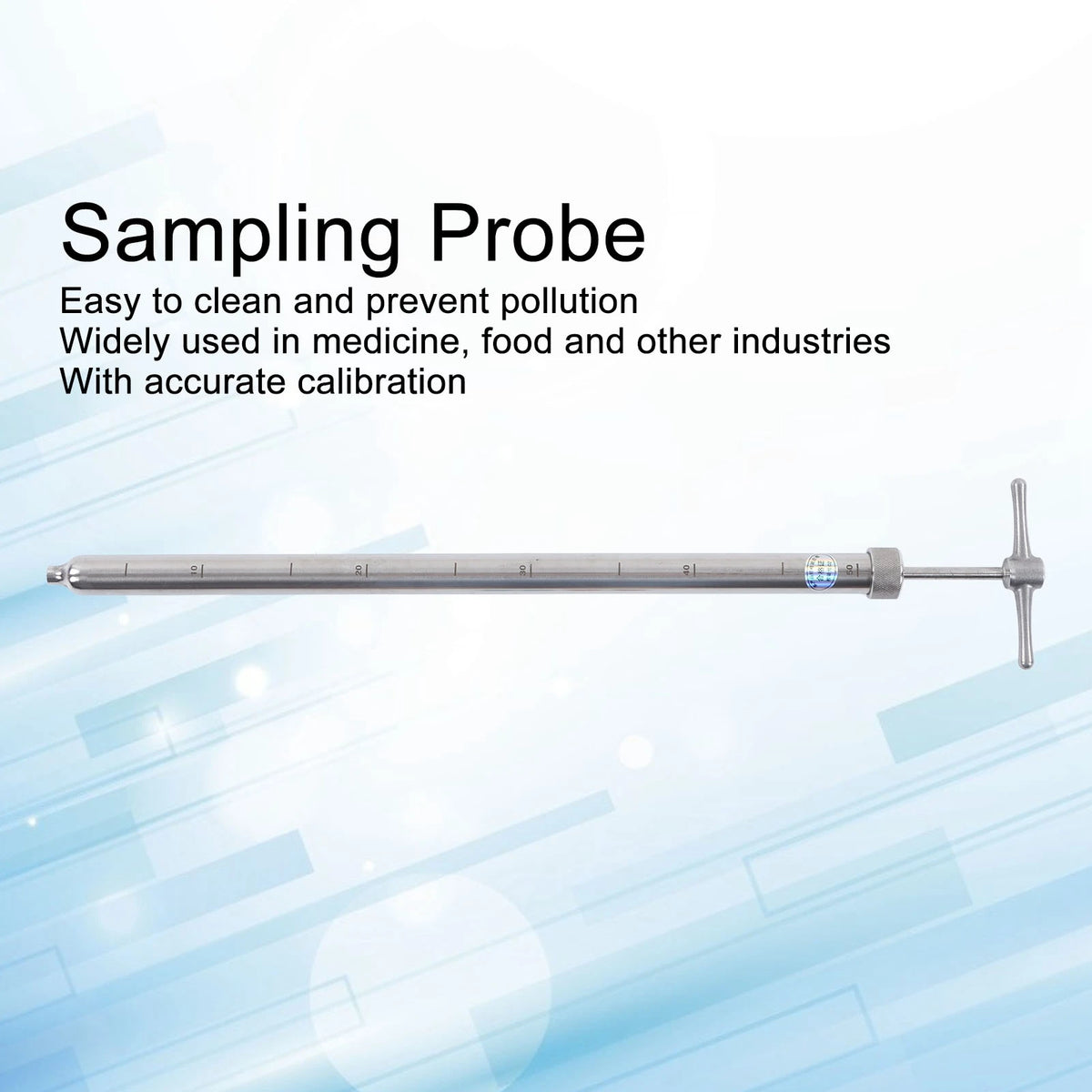Liquid Sampler 304 Stainless Steel Clear Scale Easy to Clean Soil Sample Probe for Medicine Food Soil Sampler Probe Vue