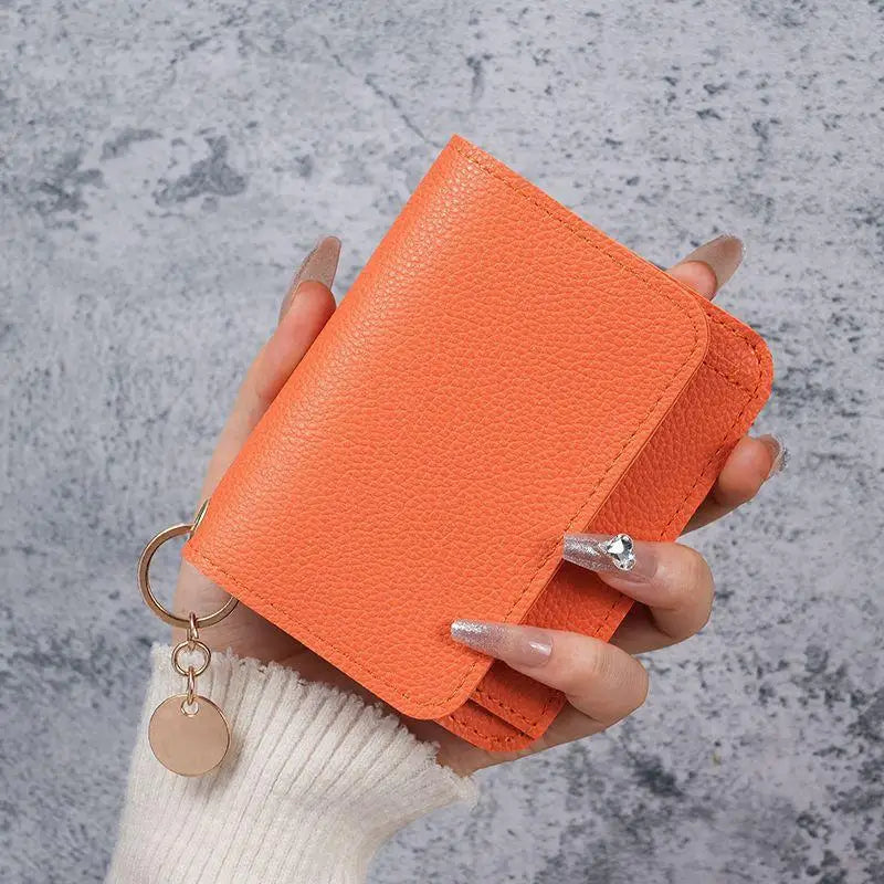 Korean Version Women's Coin Purse Short Fashion Multifunctional Vue Orange