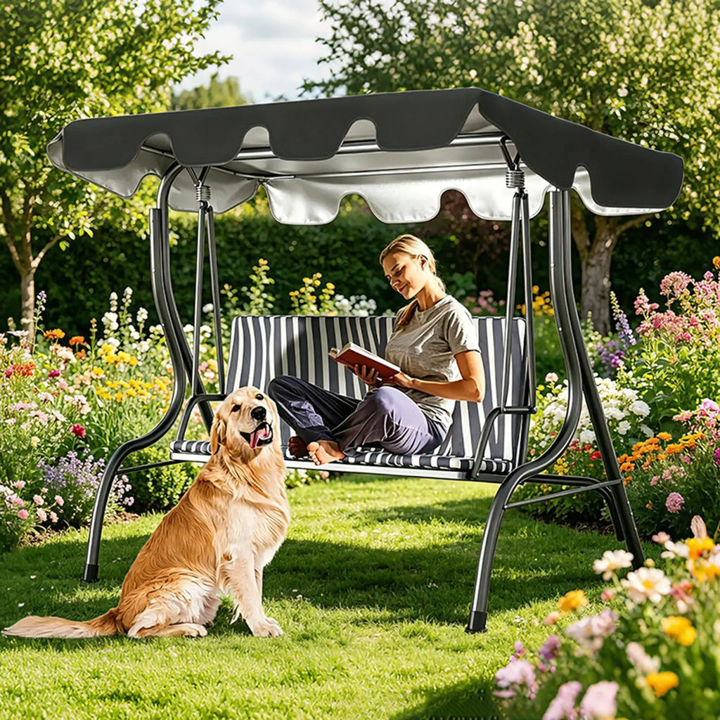 Swing Canopy Replacement Waterproof Windproof Sun Shade Garden Swing Seat Canopy Cover for Outdoor Yard Patio Porch Pathway Vue