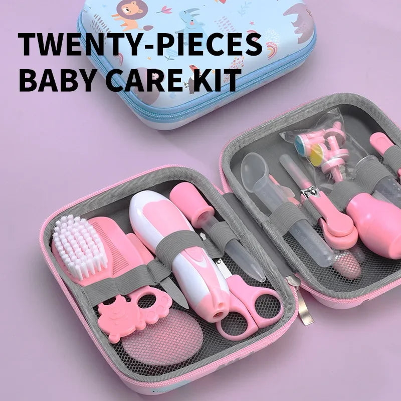 vvocci 20 Pieces Comb Brushes EVA BagsSet Children's Nail Clippers Mother and Baby Set Medicine Feeders CareSet Material Safety Vue