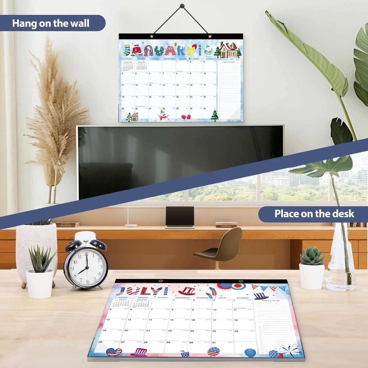 Magnetic Calendar 18 Monthly Calendar， From Jan 2026 to Jun 2027 Calendars Creative Beauty DIY Multifunctional Wall Calendar Vue