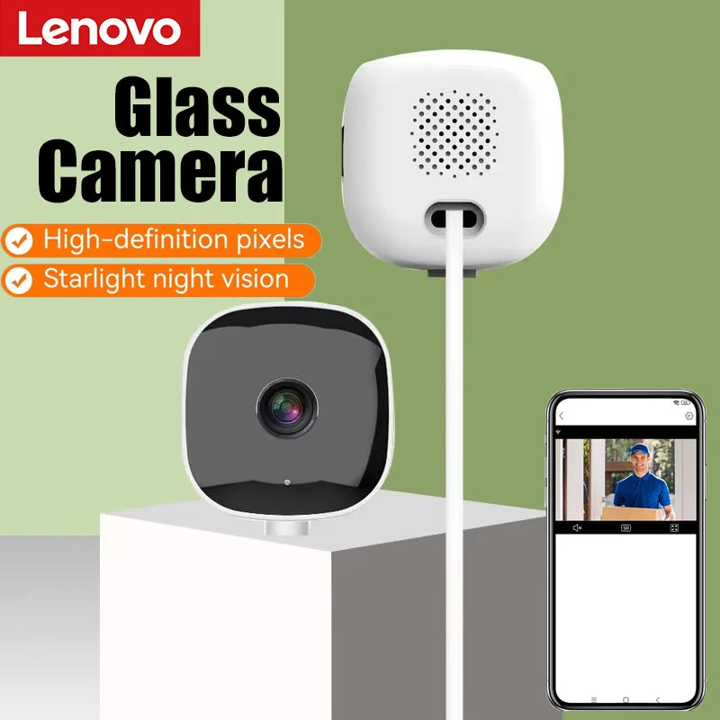 Lenovo Window-mounted Security Wifi Camera Stick-on Glass Remote Monitoring Smart Phone Window-mounted Card Camera Night Vision Vue