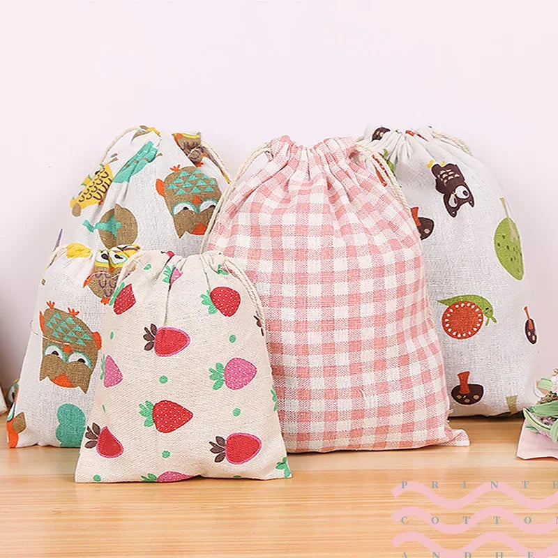 Cotton Linen Drawstring Pouch | Multi-Use Storage & Gift Bag Drawstring Storage Pouch Vue