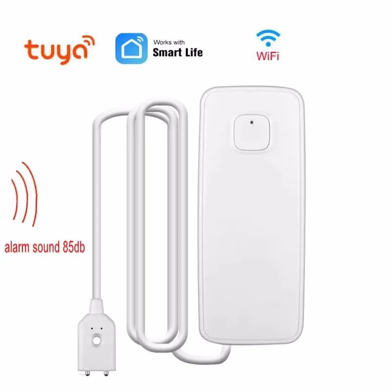 Tuya Smart Flood Leakage Sensor Remote Monitor WiFi Water Overflow Level Detector Water Leak Sensor Security Sound Alarm System Vue With Batteries