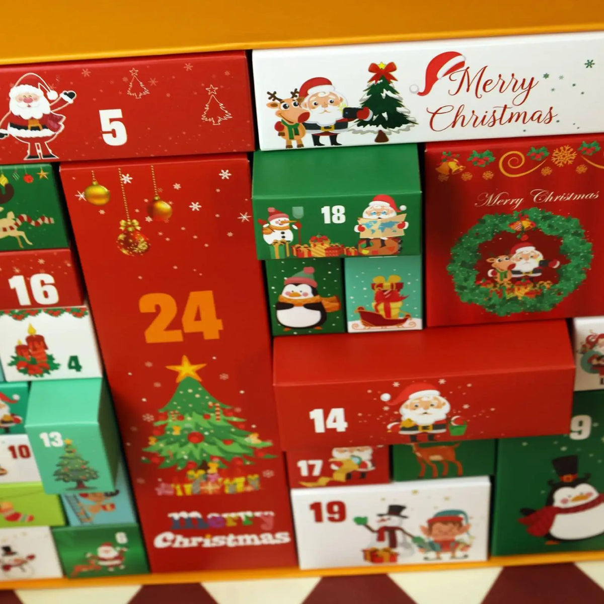 Blank Cardboard Advent Calendar Boxes - 24 Days Foldable DIY Christmas Countdown Calendar for Kids to Fill with Candy, Toys Vue