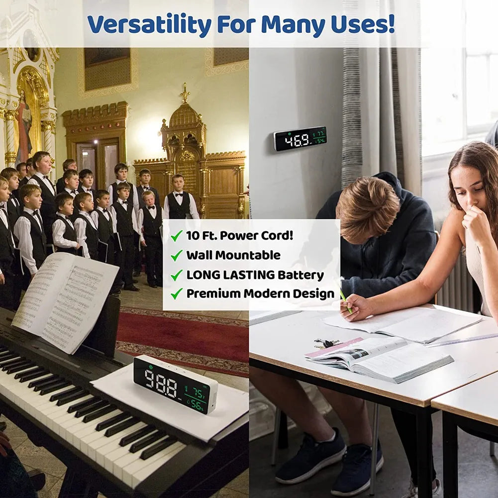 ABKW-3-In-1 Decibel Meter Sound Level Reader+Humidity & Temperature, Classroom Noise Meter,Decibel Reader Noise Decibel Meter Vue