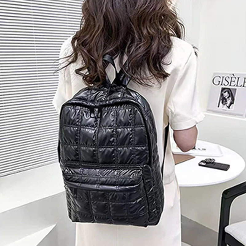 Trendy Stylish Shiny Backpack Multi-color Adjustable-strap