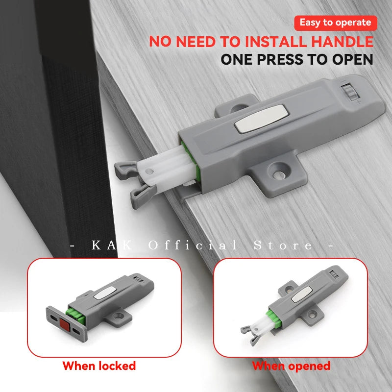 KAK 5PCS Push to Open Cabinet Catches Kitchen Buckel Locks Hidden Cabinet Handles Adjustable Damper Buffer Furniture Hardware Vue