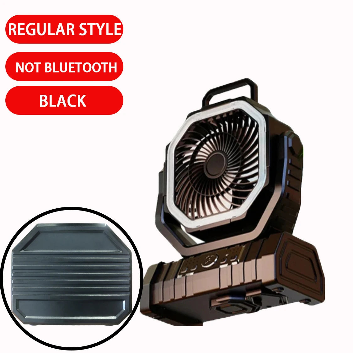10000mAh Multifunctional Outdoor Camping Fan With Bluetooth Speaker Suitable For Outdoor Camping And Picnicking Vue black