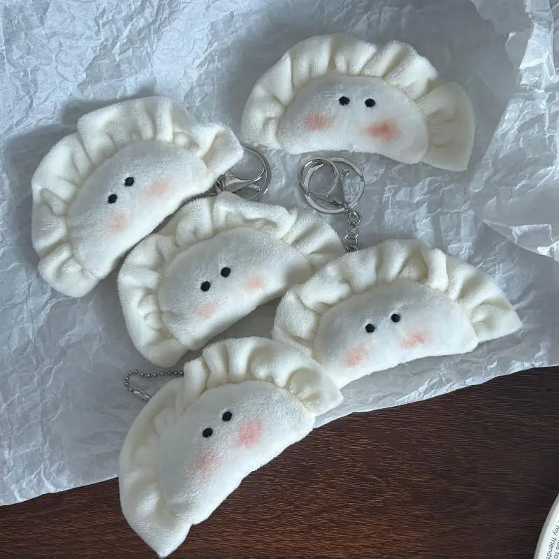 New Cute Plush Dumpling Pendant Keychain Soft Stuffed Keyrings For Boy Girl For Bag Decorations Plush Toys Student Accessories Vue