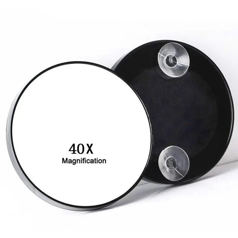 40x Powerful Suction Cup Magnifying Glass - 3.5" Travel Makeup Mirror for Blackhead Removal, Acne Extraction, Eyebrow & Eyelash Vue 40X