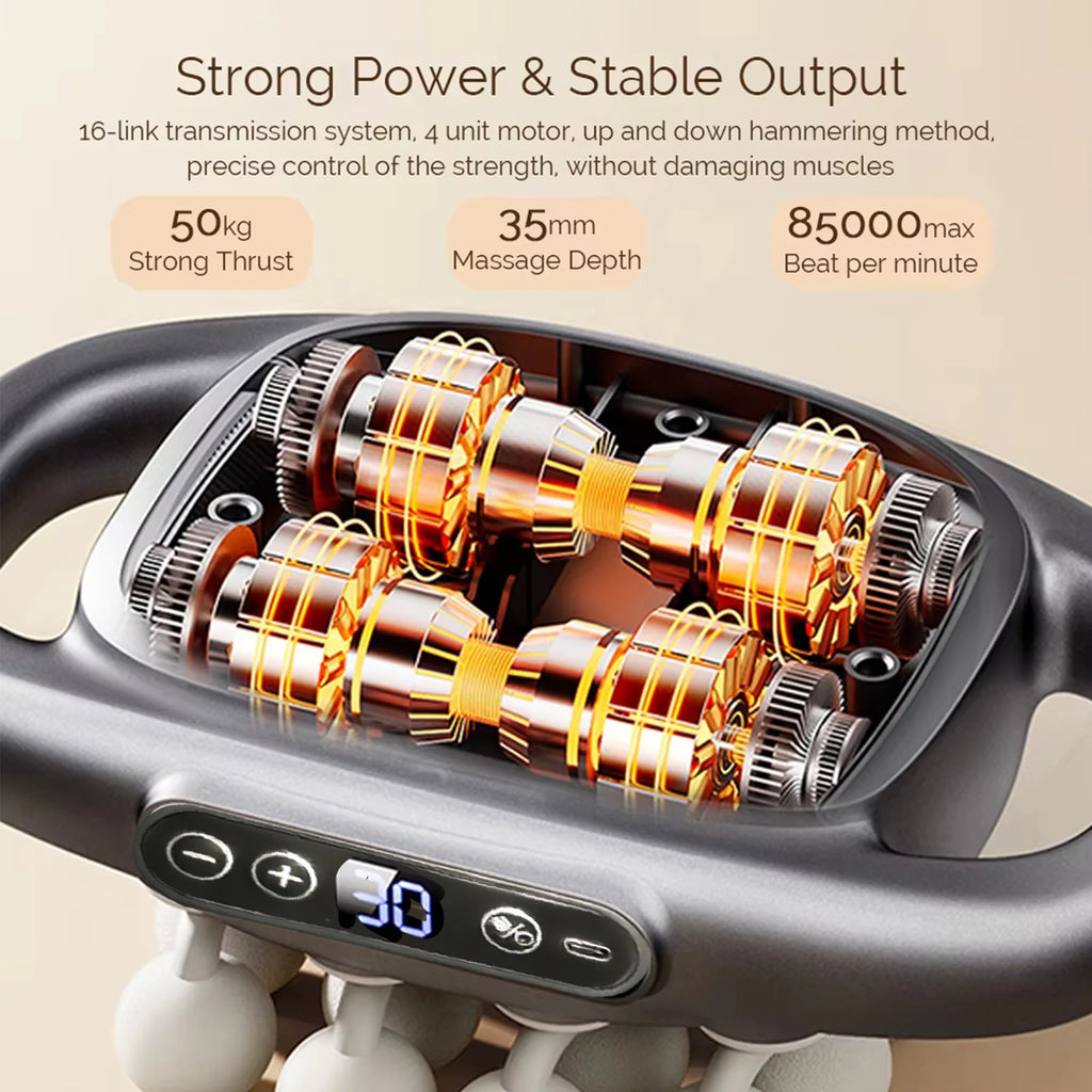 Massager Gun Set Deep Tissue Body Fitness Muscle Electric Relax Massager for Back Shoulders Legs Foot 16 Heads Vue