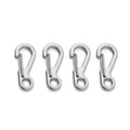 4/10Pcs Carabiner D-Ring Key Chain Spring Clips Mini Aluminium Alloy Hang Buckle Survival EDC Gear Outdoor Camping Keyring Tool Vue silver - 4pcs