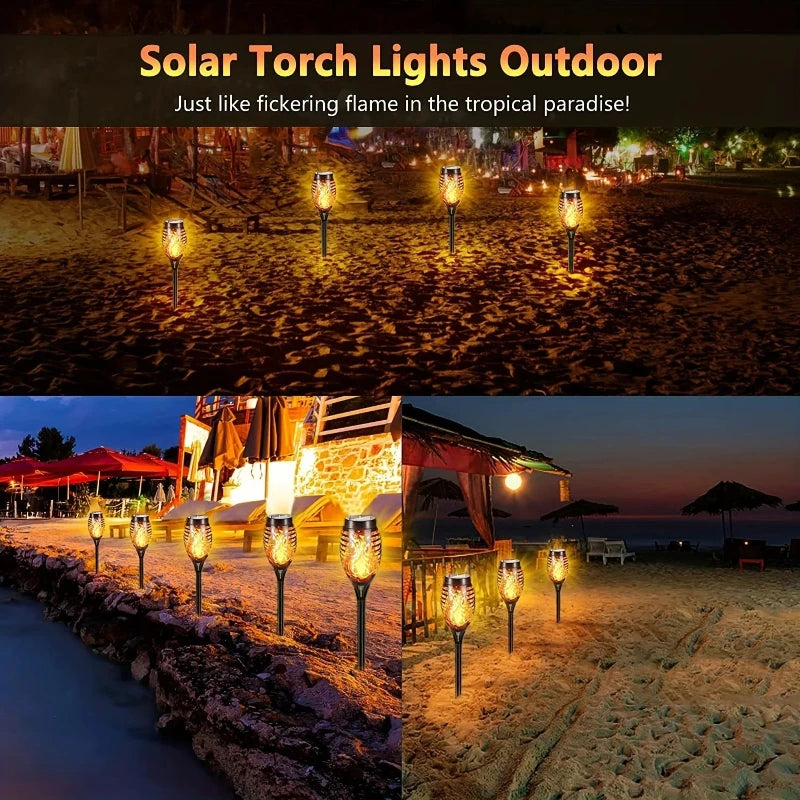 12LED Solar Flame Light Outdoor,Waterproof 12LEDs Torches Landscape Lamp for Outdoor Courtyard Garden Yard,Halloween Decorations Vue