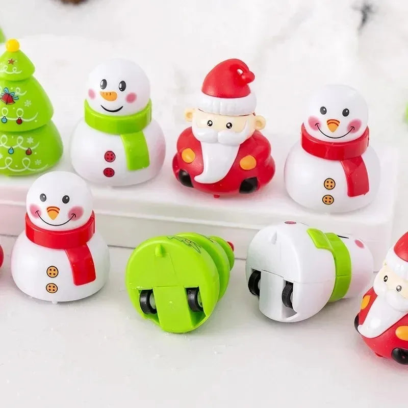 Pull Back Christmas Toy Car Snowman and Christmas Tree Vehicle Interactive Fun Educational Toy Kindergarten Kids Holiday Gift Vue