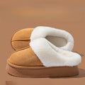 Winter Couple Slippers for Men and Women Indoor Outdoor Plush Fleece Lined Anti Slip Thick Sole Home Warm Cotton Shoes Vue 39-40 Dark Brown