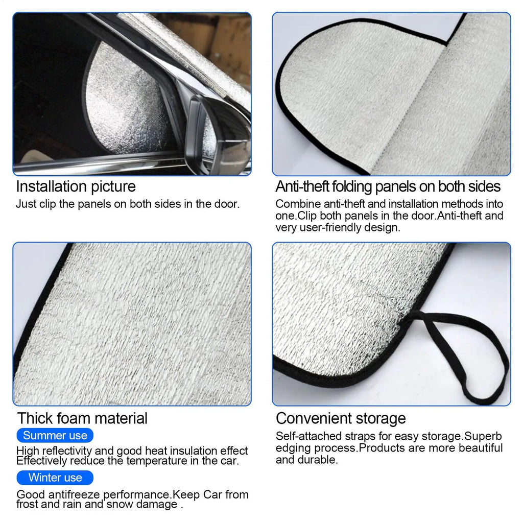 windshield Sunshade Cover Automotive Vehicle Car Sun Shades With Panels Auto Reflector Front Window Sun Shades For Summer Vue