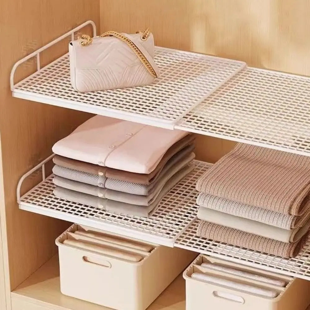 Cartoon Steel Expandable Cabinet Sorting Board Adjustable Large Capacity Wardrobe Divider Board Rust-proof No-Drill Vue