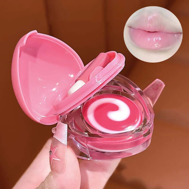 Cute Jelly Lip Balm Transparent Dilute Lip Lines Student Parity Lip Gloss Men's and Women's Makeup Balm Vue Pink