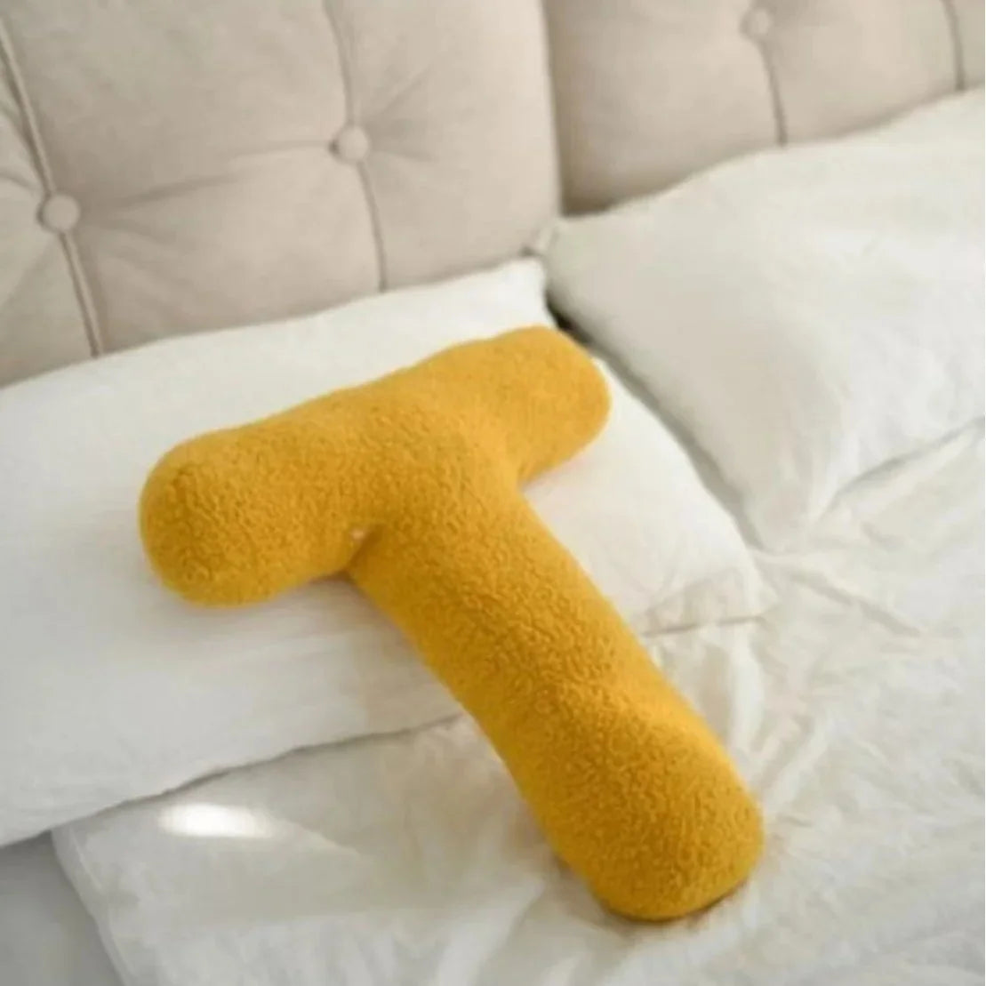 Letter Throw Pillow Personalized Alphabet Cushion Soft Cotton Minimalist Monogram For Sofa Bed Home Decor Kids Teen Gift Vue A20 38x30cm