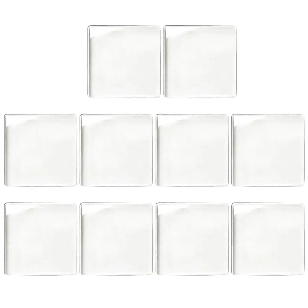 10 Piece Adhesive Acrylic Square Magnet Making Kit Clear Refrigerator Magnet Design Set for Kitchen Cabinet Classroom Vue Clear 10pcs