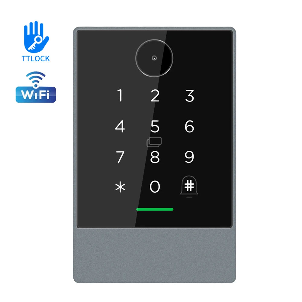 TTLOCK App WIFI QR Code Access Control Reader Keyboard 13.56Mhz Rfid IP67 Keypad QRcode Scanner K3QW Work with Alexa Google Home Vue K3QW