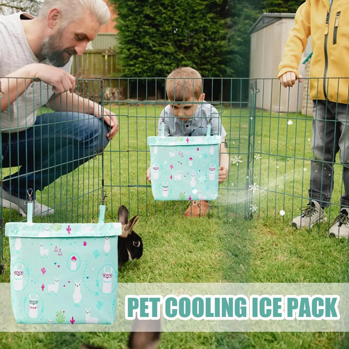 26.5X24cm Hangable Reusable Pet Cage Ice Pack, Insulated Cooling Device For Rabbt Hamster Guinea Pig Small Animal Summer Cooler Vue