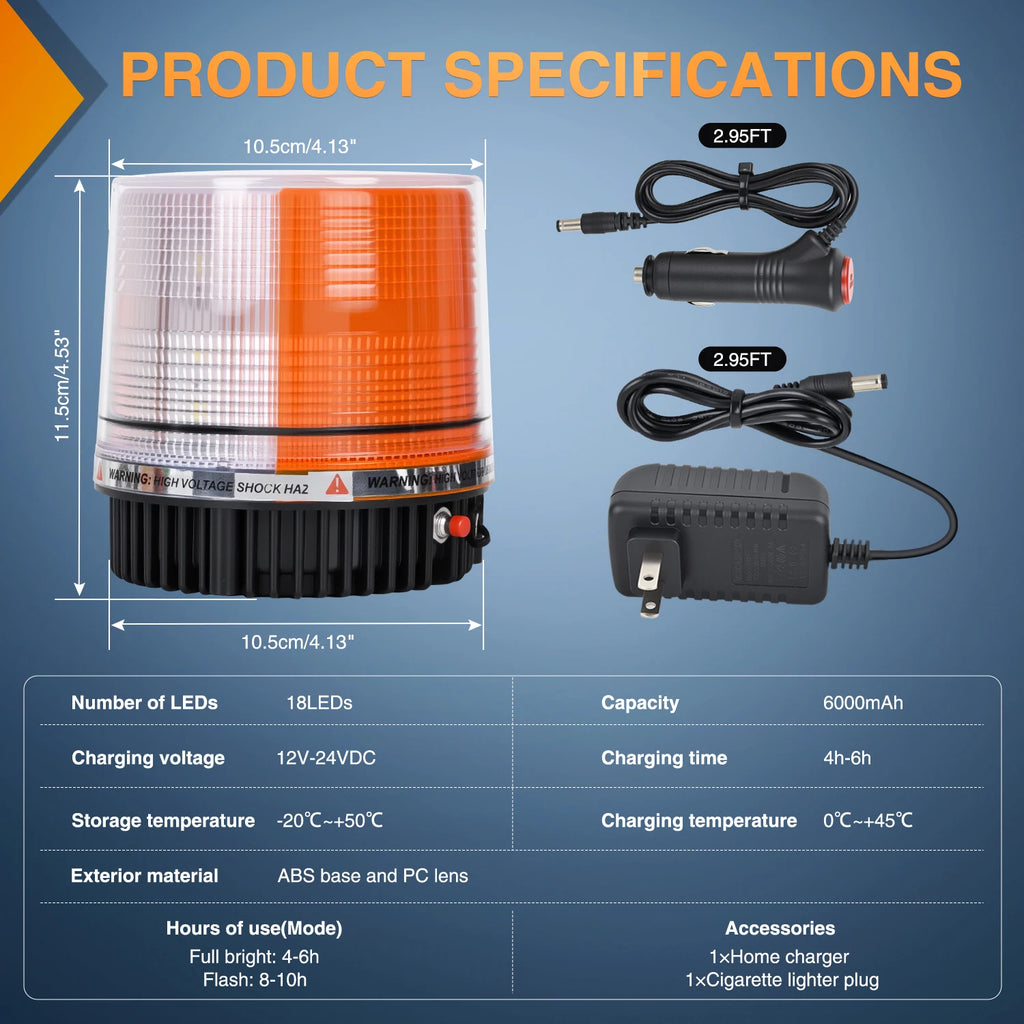 Nilight Vehicle Roof-Mounted Flashing Light, Rotating Warning Light,Vehicle Light With Magnetic Base for Car Decorativ Vue