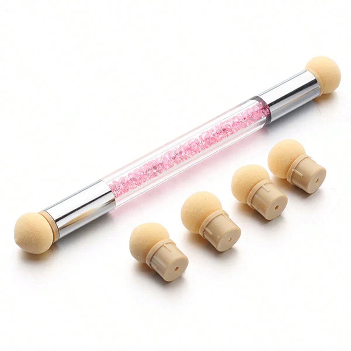 Double-ended Gradient Shading Pen Dotting Brush Head Sponge Rhinestone Handle Nail Art Painting Tool Nail Art Brush Vue 02