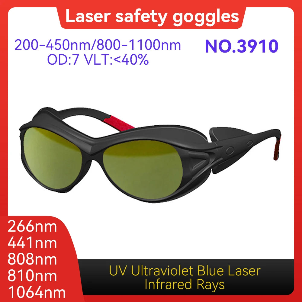 Laser Safety Glasses CE EN207 9000-11000nm OD6+Hard PC Lens Eyewear for Wood Acrylic CO2 Laser Cutting Machine Laser Goggles Vue Model 3910 OD7