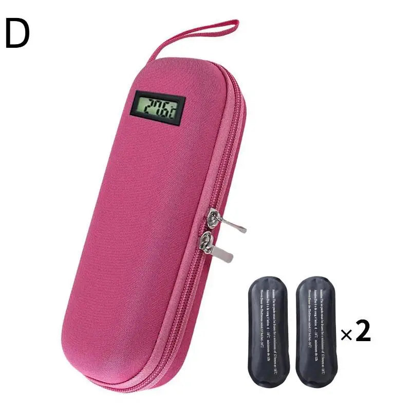 Insulin Cooler Travel Case Waterproof Insulin Cooling Bag With Display Medicine Organizer Bag For Diabetics Vue Pink D