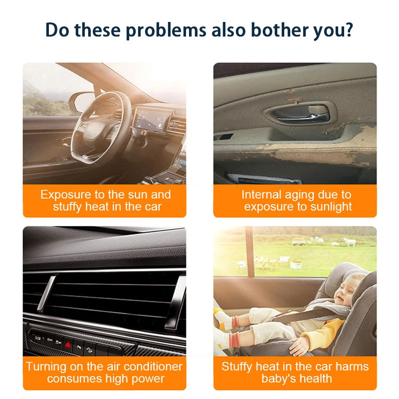 SEAMETAL Car Side Window Sun Shade Curtain Suction Cup Sun Protection Cover Car Window Curtains Sunshade Summer UV Blocking Film Vue