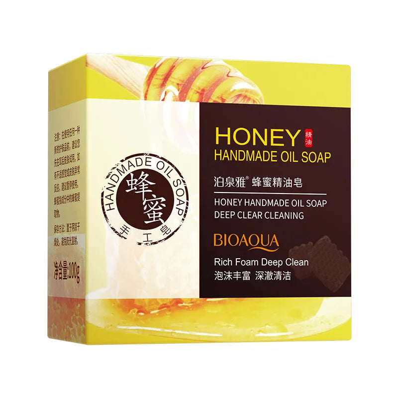 100g Honey Essential Oil Soap, Contains Skin-Beneficial Ingredients, Is Naturally Gentle, Cleanses and Purifies the Skin, Leaves It Feeling Fresh and Clean, Deeply Cleanses, Has a Light Fragrance, Cleanses the Face While Repl Vue 100g