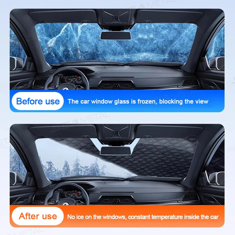 SEAMETAL Magnetic Car Windshield Snow Shield Snowproof Winter Snow Cover Four Seasons Universal Car Front Window Protector Cover Vue