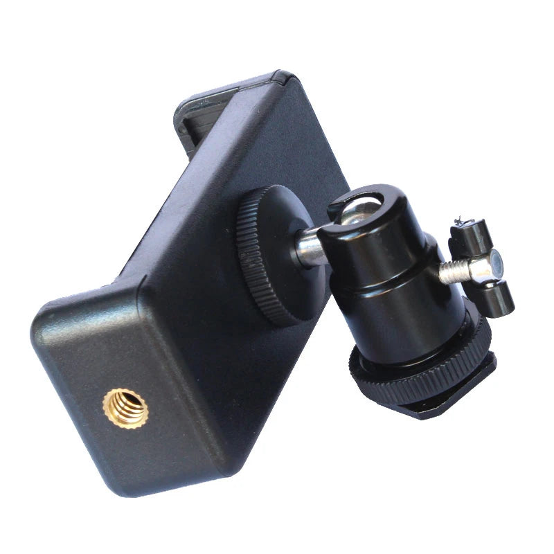 Hot Shoe Phone Clip Universal Moblie Phone Holder Bracket With Mount 1/4 Screw Tripod Monopod Stand For SLR Camera Vue