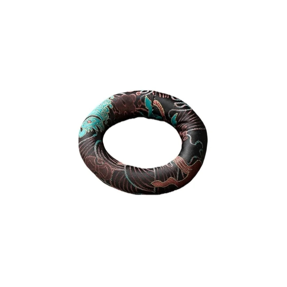 Spiritual Accessory Nepalese Singing Bowl Mat Cloth Non Slip Donut Shape Mat Round Traditional Drink Cup Mat Meditation Vue Style 1