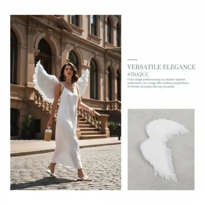 Swallow Shape White Angel Wings Elastic Straps Kids Party Cosplay