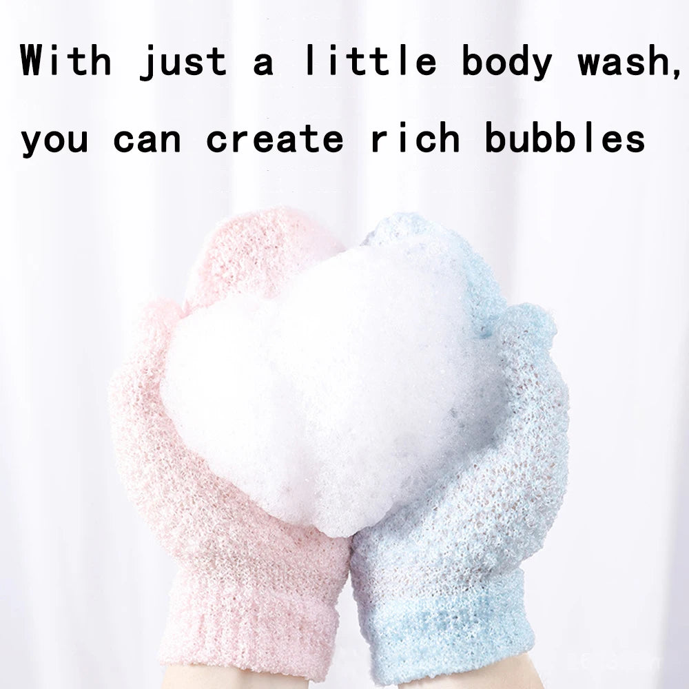 5PCS Five Finger Cleaning Bath Glove Shower Scrub Body Massage SPA Foam Rubbing Mud Peeling Massage Elastic Bath Accessories Vue