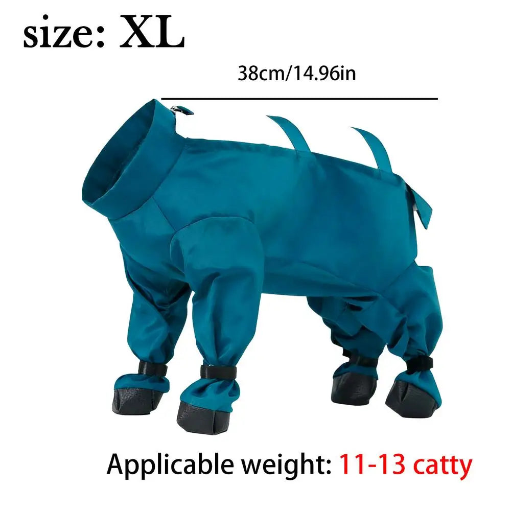 M/L/XL/XXL Winter Dog Snow Suit Adjustable Waterproof Pants Reflective Strips Dog Suspenders Boots Dog Coat Jackets for Outdoor Vue XL