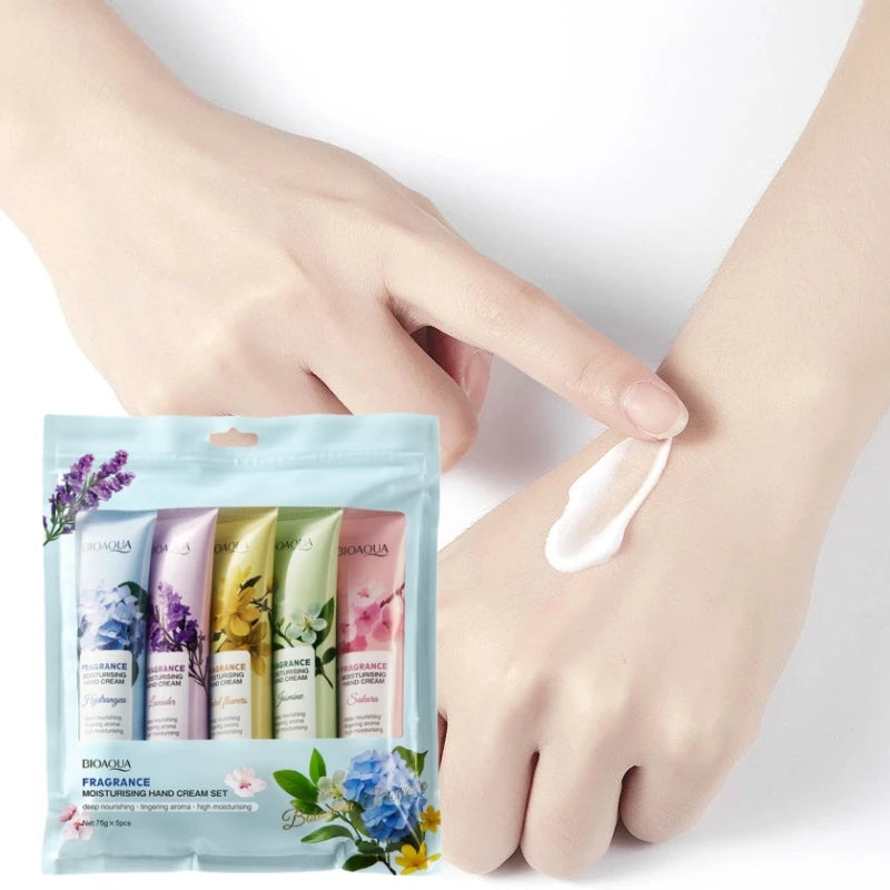 Moisturizing Hand Cream 5-Pack (Sakura Moisturizing Hand Cream 75g, Hydrangea Moisturizing Hand Cream 75g, Lavender Moisturizing Hand Cream 75g, Jasmine Moisturizing Hand Cream 75g, Osmanthus Moisturizing Hand Cream 75g), Gen Vue