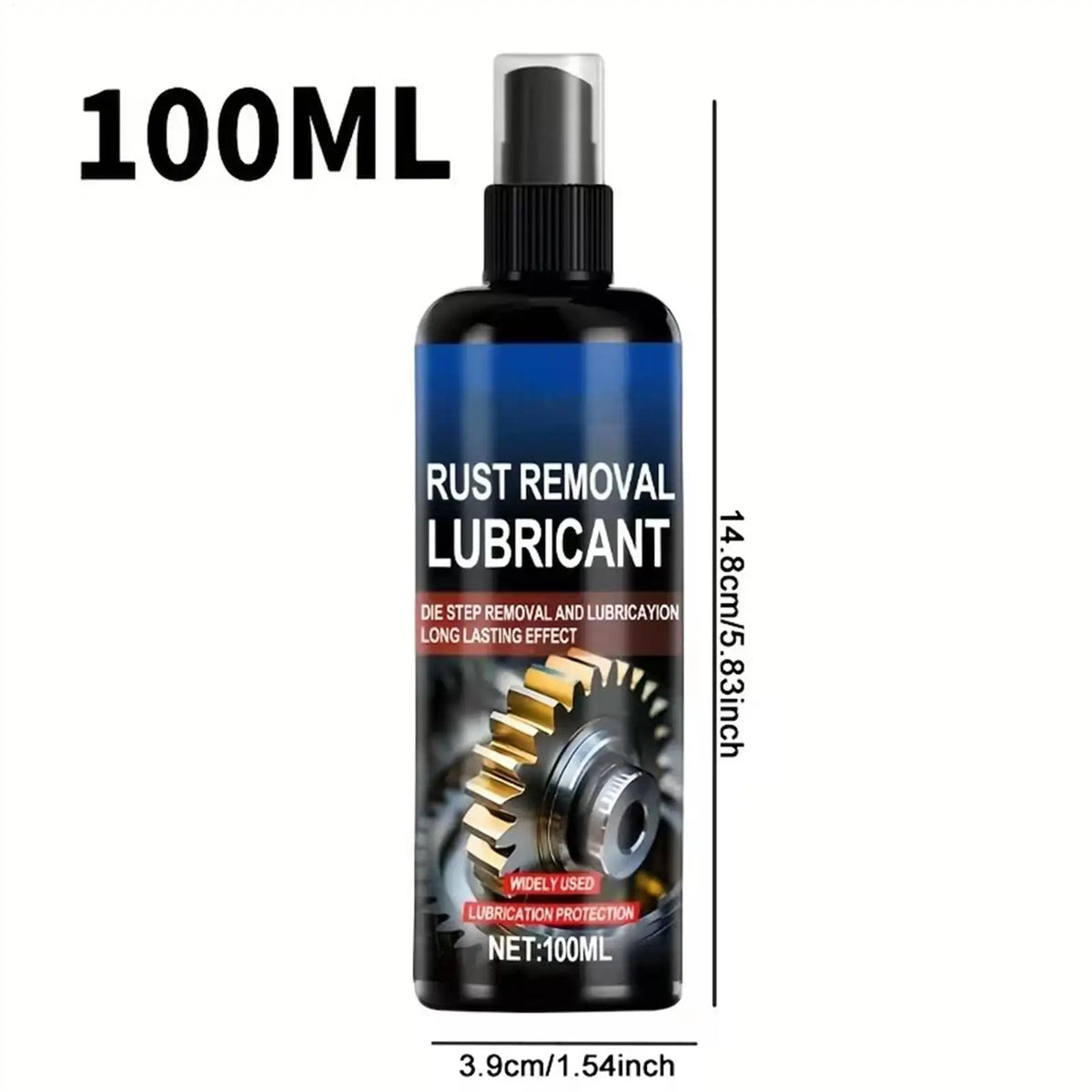 100ml Rust Removal Spray Multipurpose Lubricating Vehicles Metal Rust Remover for Equipment Maintenance Hinges Chassis Bolts Vue