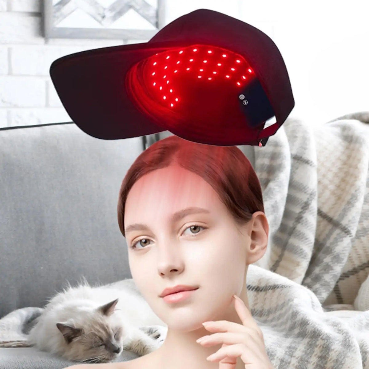 Portable Red Light Hair Growth Cap 450nm/660nm LED Soothing Thickening Hat For Women Home Travel Scalp Therapy Wireless Vue