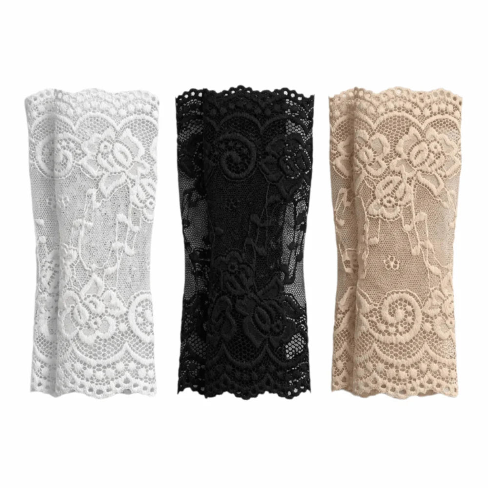 Embroidered Lace Detachable Fake Sleeves Hollow Out Mesh Cuff Sun
