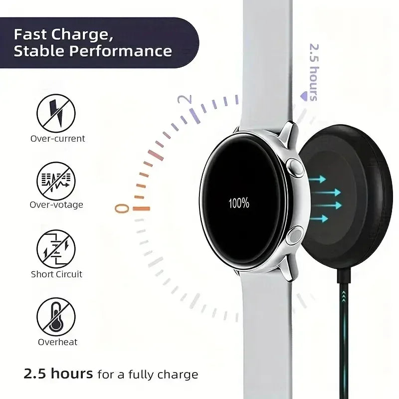 Magnetic Watch Wireless Charger For Samsung Galaxy Watch 8/7/6/5pro/5/4/3 Active 2 Portable USB Cable Fast Charging Dock Station Vue