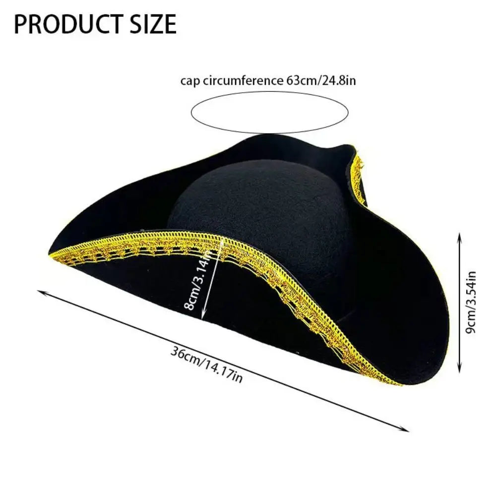 Halloween Jack Hat Cosplay Pirate Hat Dress Up Party Hat Captain Hat Funny Stage Performance Adult Tricorn Hat Men Women Vue